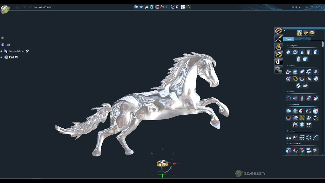 Demo 3Design v9 & Retopology, Design Horse Relief Jewelry