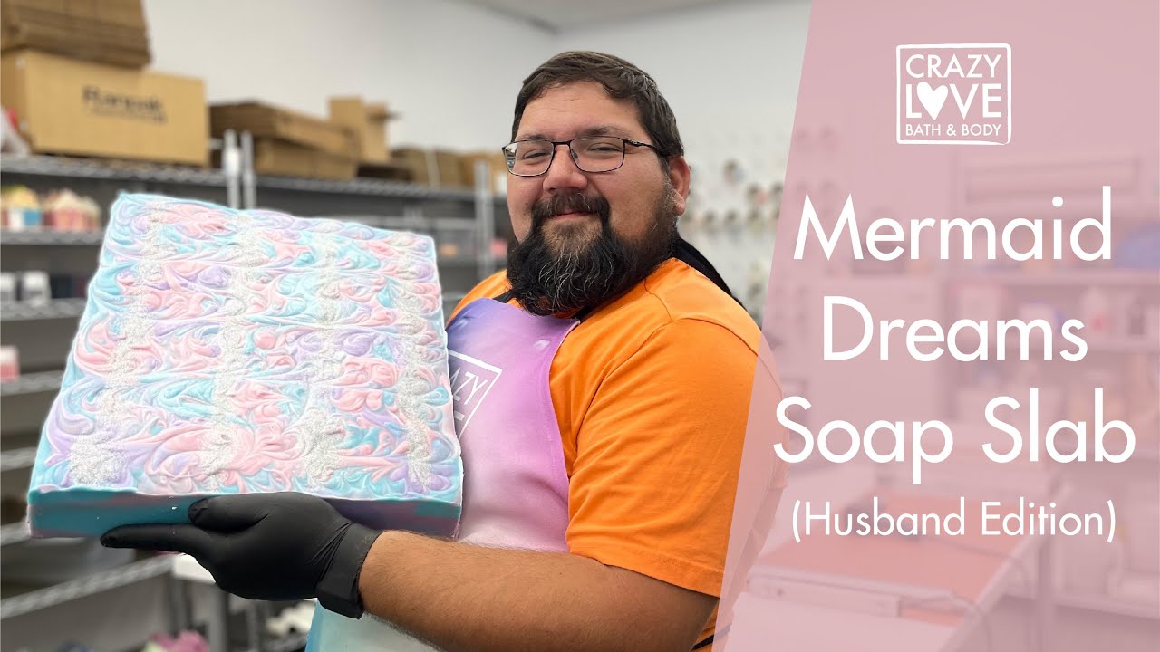 Ryan Makes Mermaid Dreams - Making 20 Pounds Of Soap | Crazy Love Bath and Body