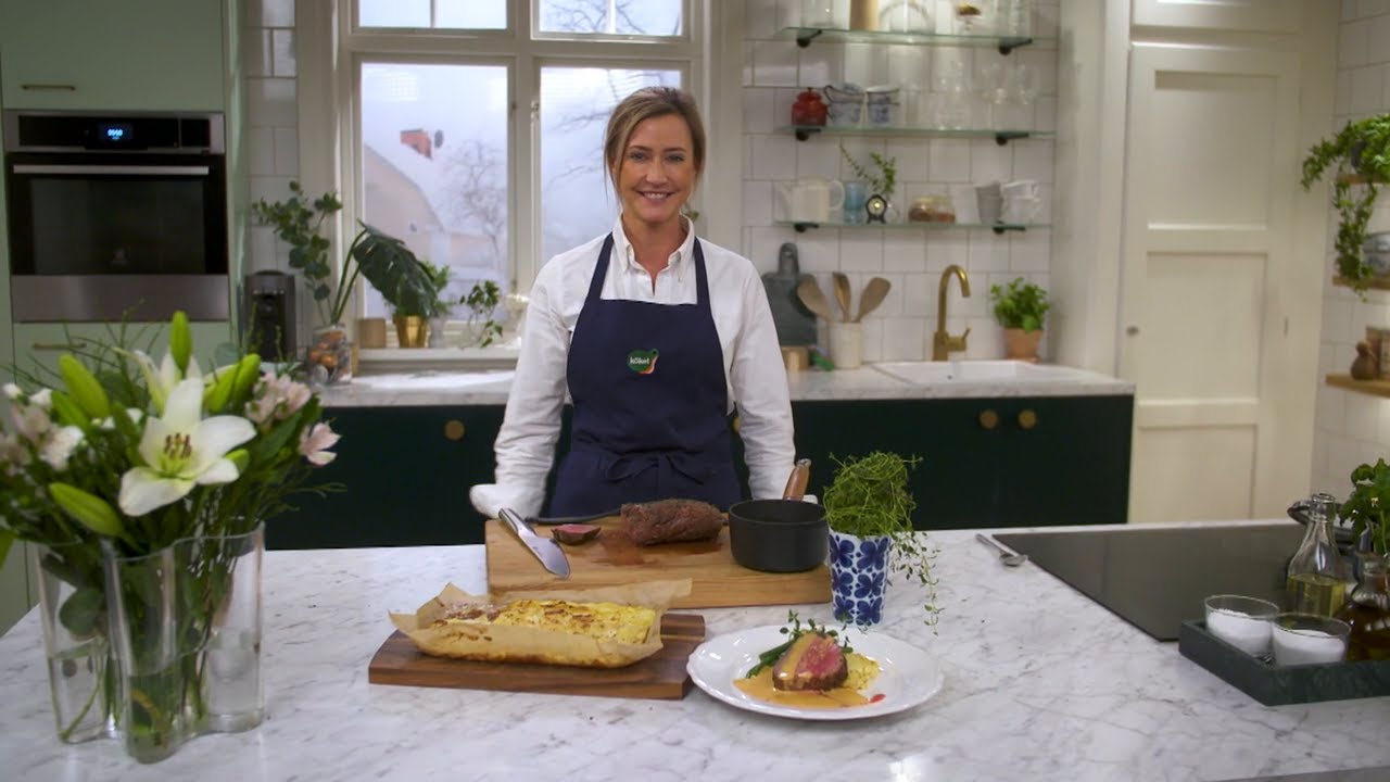 Kökets middag: Helstekt oxfilé med potatisterrin och pepparsås - Köket