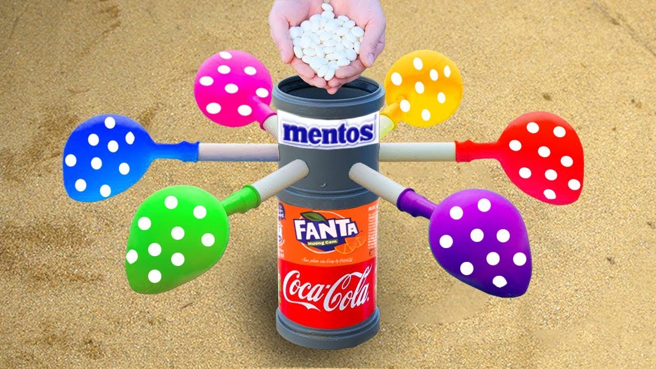 EXPERIMENT : COCA COLA , FANTA , SPRITE , PEPSI , 7UP VS MENTOS!!!