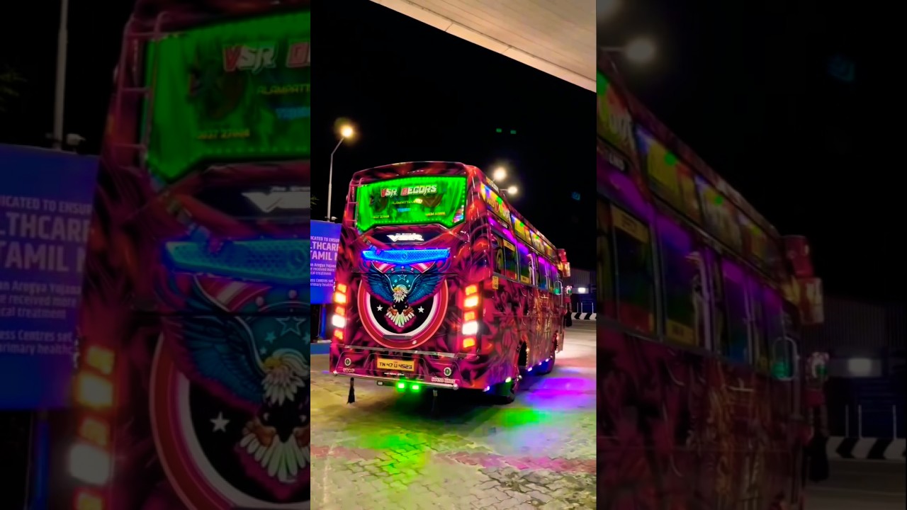 🤩#the red  coach van 🚌📸 trending back light #