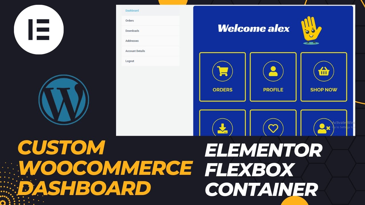 How to make CUSTOM WOOCOMMERCE DASHBOARD using ELEMENTOR FLEXBOX CONTAINER 2023