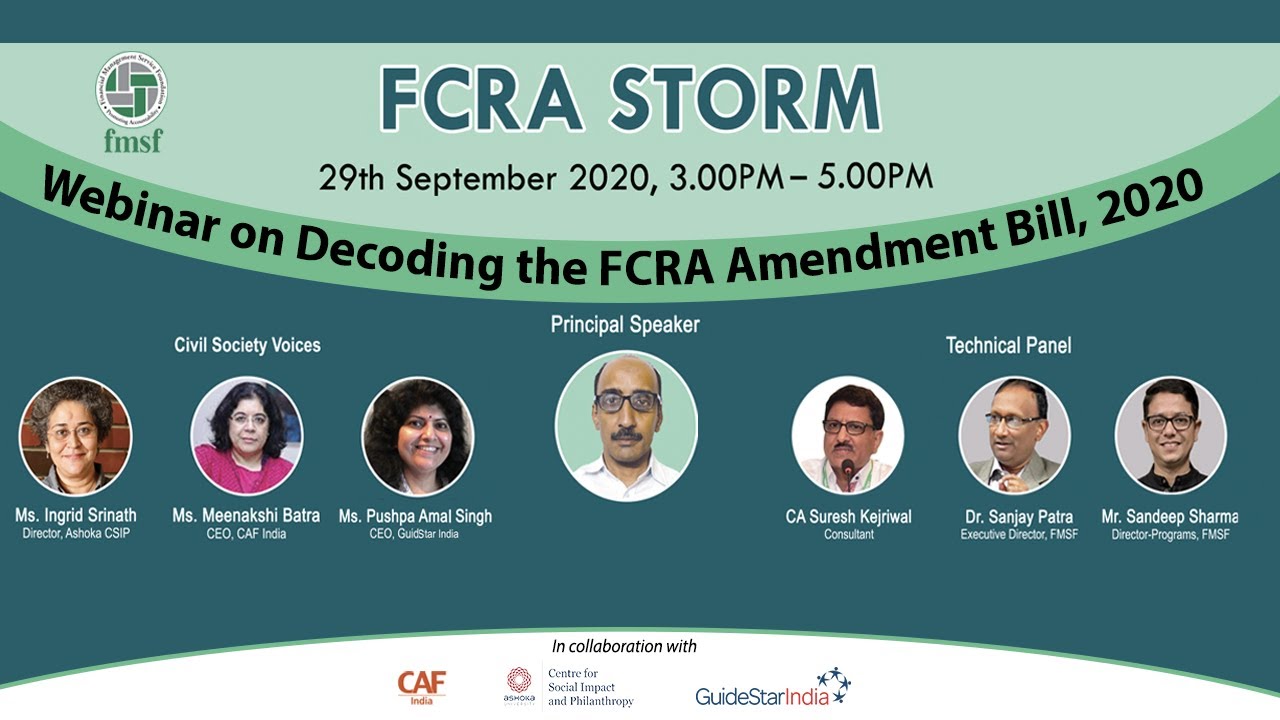 FCRA STORM | Webinar on Decoding the FCRA Amendment Bill 2020