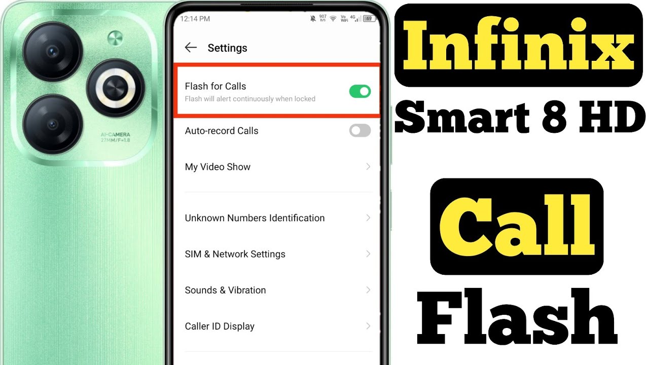 How to enable the call flashlight feature on Infinix Smart 8 HD || Infinix Smart 8 HD call flash ||