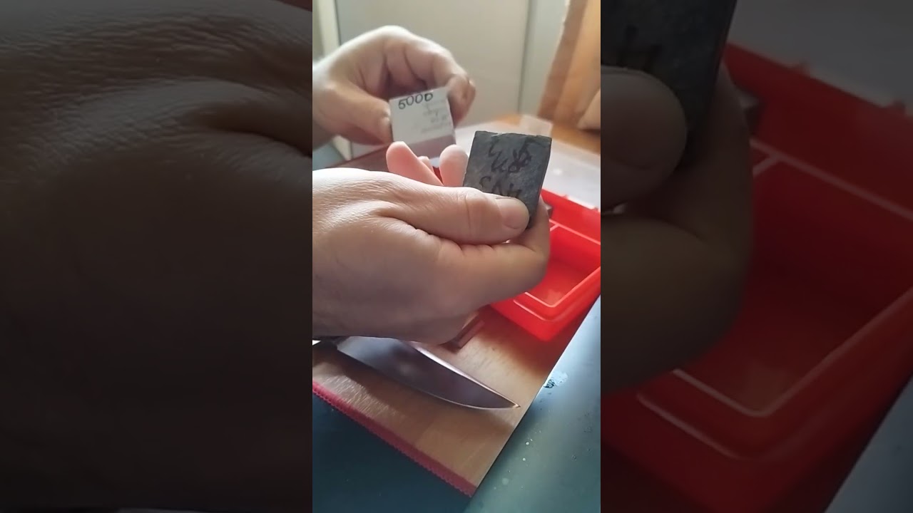 Использование полу синтетической суспензии при заточке ножей методом по урокам дяди Тано