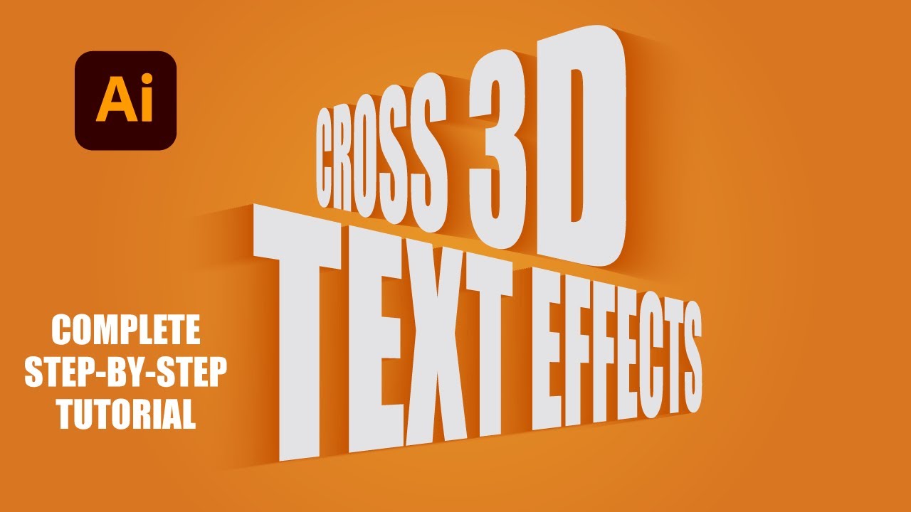 How to Make Cross 3D Perspective Text Effects in Illustrator | Tutorial