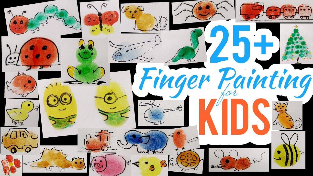 FINGER PAINTING for KIDS | Draw and learn Animals, Insects & Vehicles | FINGER PRINTING ART