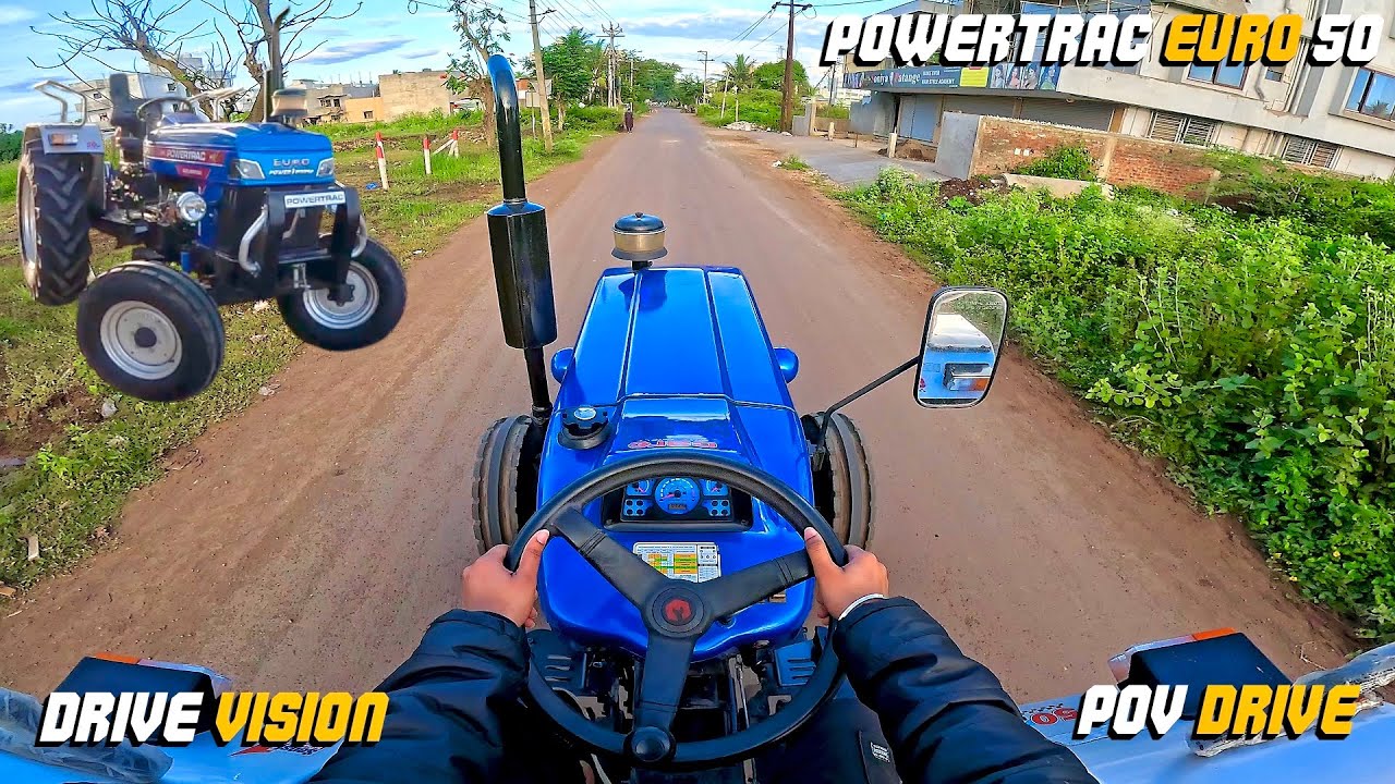POWERTRACK EURO 50 : POV DRIVE | Best Farming Vehicle Drive Experience | #tractor #povdrive #asmr 