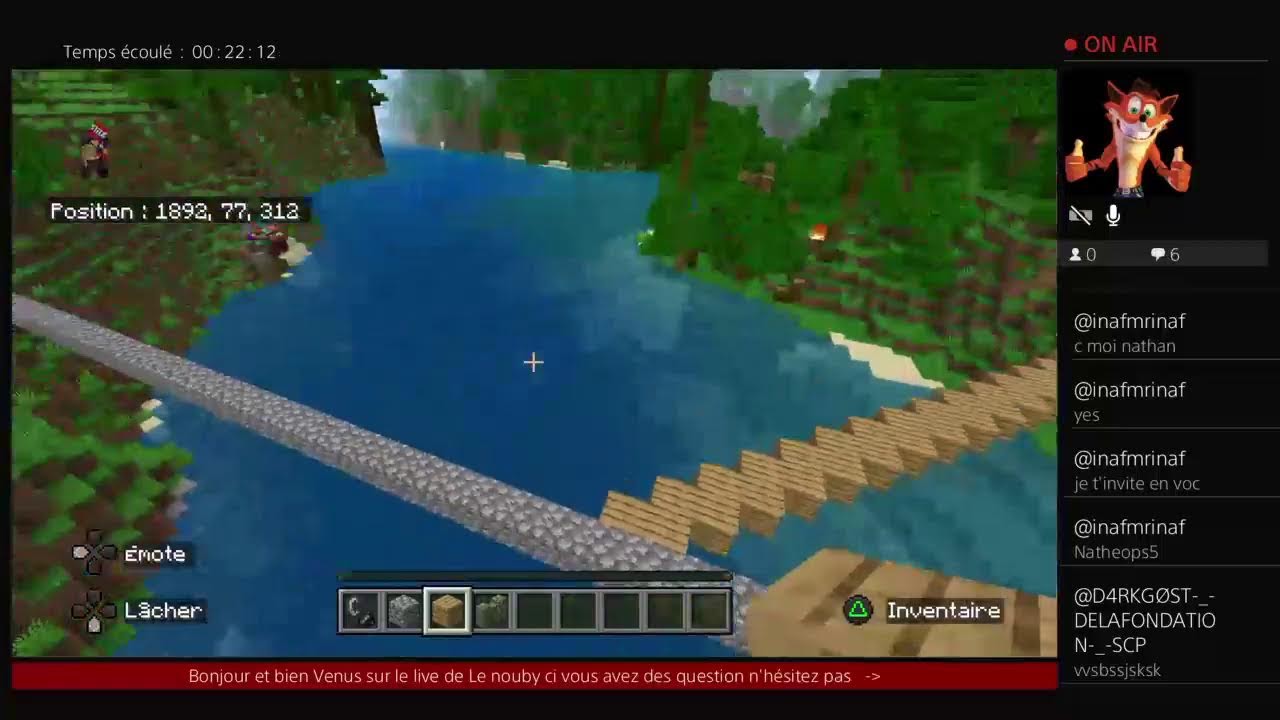 Live Minecraft Chill (PS4) et On discute