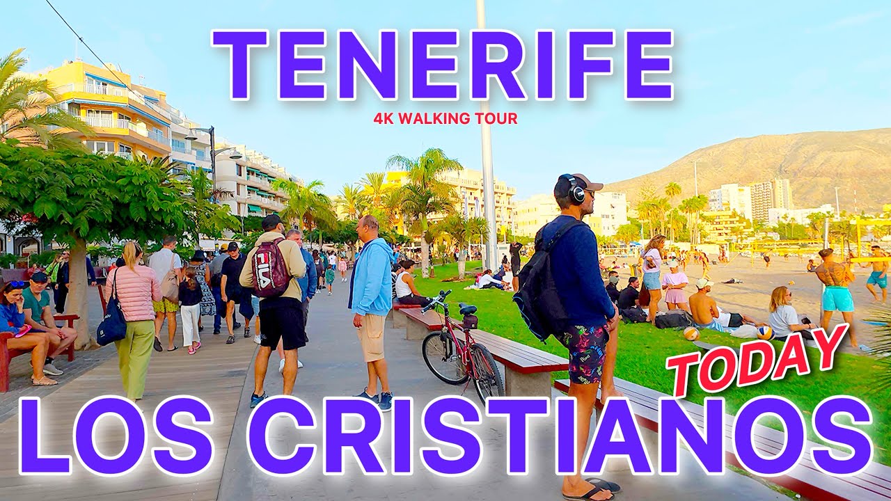 TENERIFE WALK 🇮🇨 Los Cristianos | Real Street Atmosphere 4K