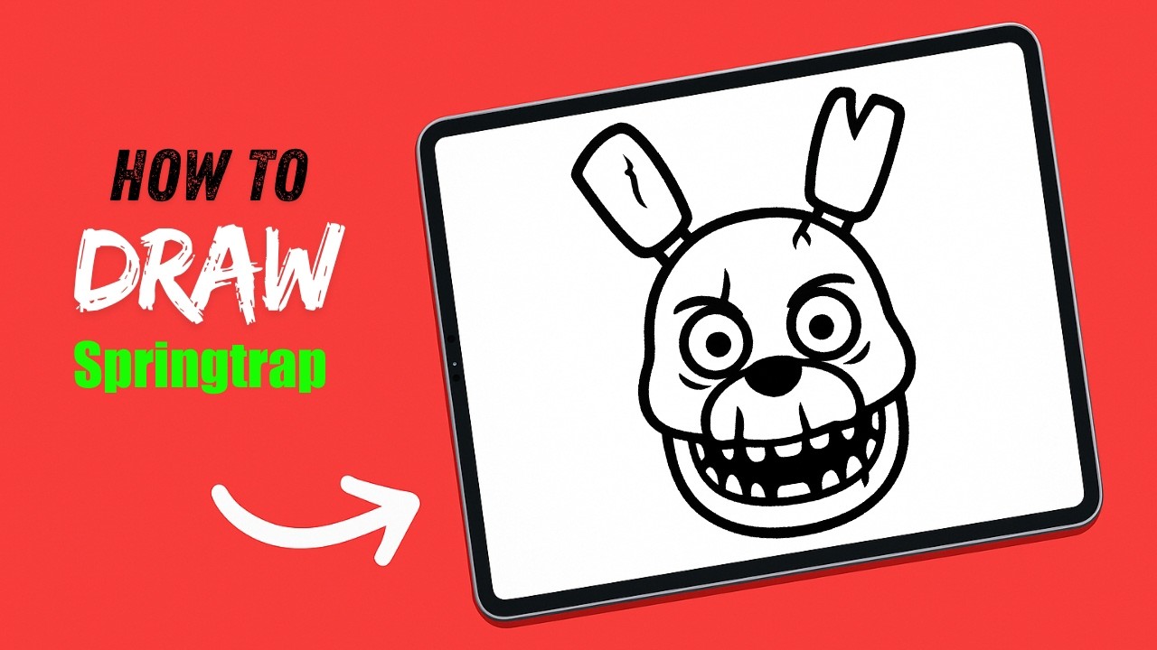 How to Draw Springtrap Easy 🐰 | Step-by-Step FNAF Drawing Tutorial
