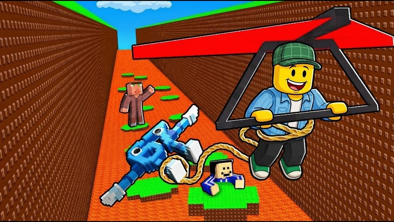 Rage i Kovalski Koriste Glajder Da POBEGNU od Cunamija u Brainrot Minecraftu! 🌊🪂