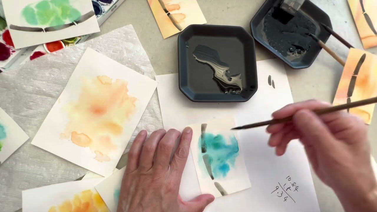 Just paint some bamboo to pass time, asmr