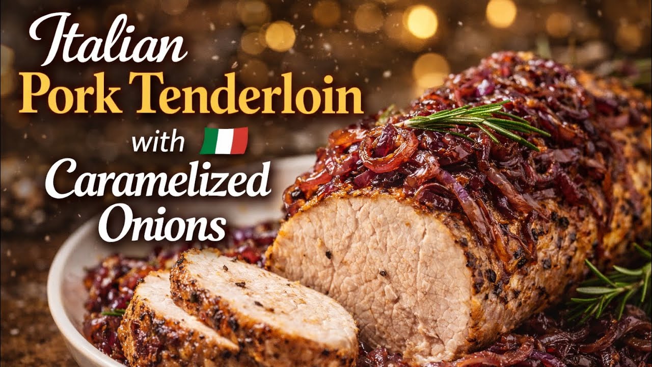 Italian Pork Tenderloin with Caramelized Onions | Simple & Elegant Dinner