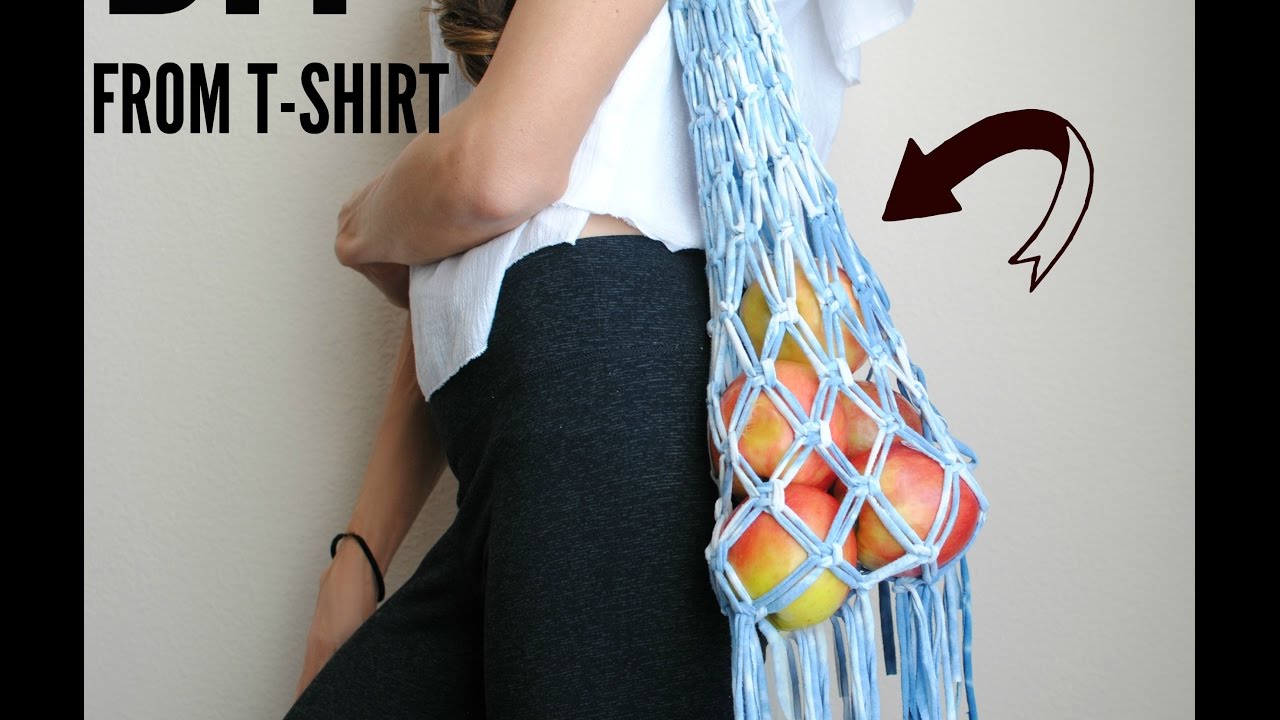 How to:  Turn a T-shirt into Macramé Market Bag