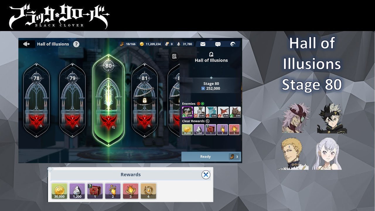 Black Clover Mobile Hall of Illusions 80 Run with Black Asta