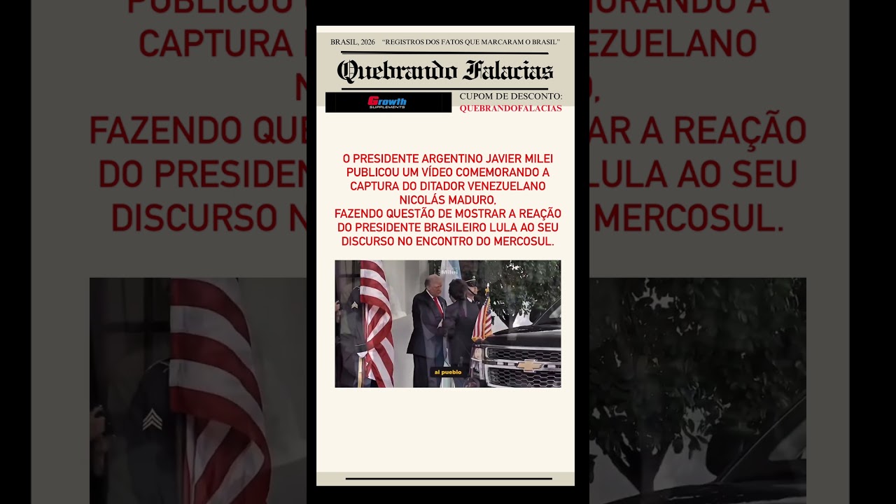 Presidente da Argentina Javier Milei publica vídeo em apoio a captura do ditador Venezuelano Maduro