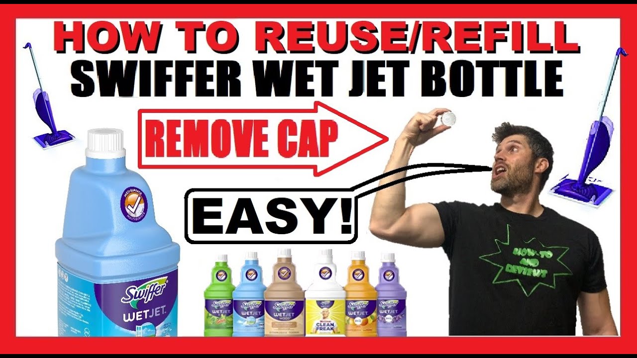 Как заправить/повторно использовать бутылку/контейнер Swiffer Wet Jet | Снимите крышку | Экономьт...