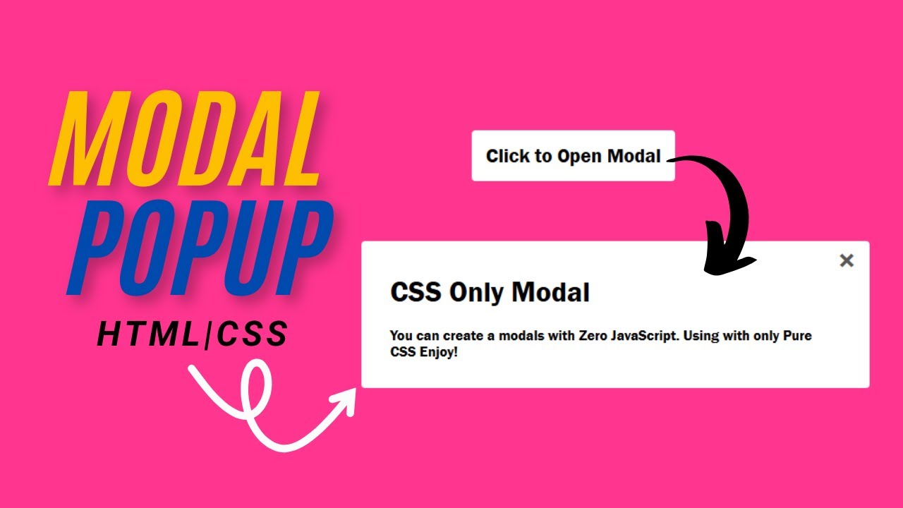 How to Create Modal Popup Using HTML CSS | Simple Modal Popup Box