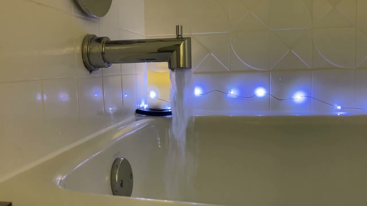 Bathtub Filling ASMR // 1 Angle Bathtub Fill with Twinkle Lights 6 Hour Loop