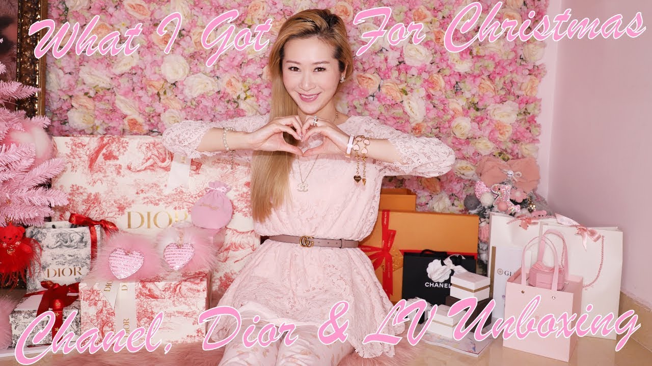 WHAT I GOT FOR CHRISTMAS ❤️ ALL IN PINK 💖🎀🌸 CHANEL, DIOR & LOUIS VUITTON UNBOXING 🥰 LINDIESS