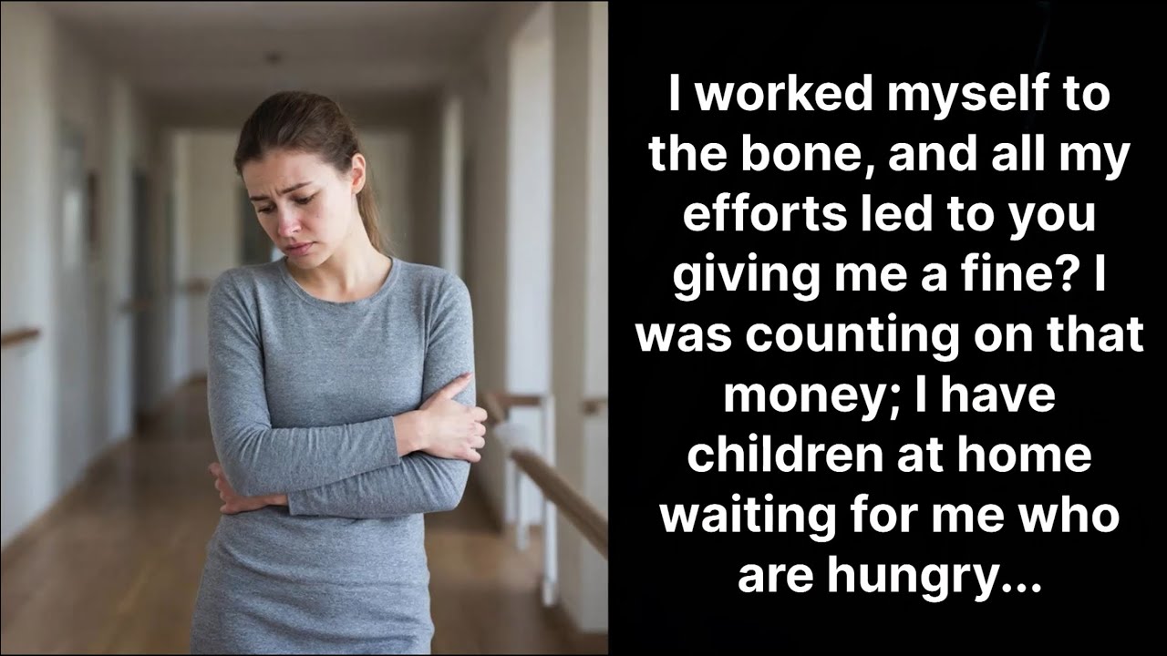 I worked myself to the bone, and all my efforts led to you giving me a fine? 