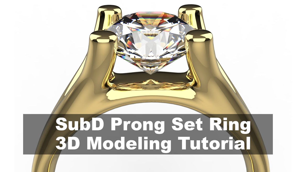 SubD Prong Set Engagement Ring- Jewelry CAD Design Tutorial 3D Modeling with Rhino 7 #296