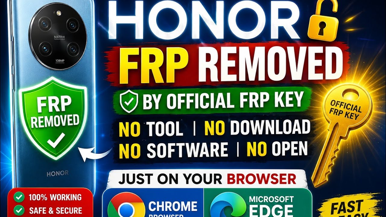Honor FRP Unlock Without Tool | Official FRP Key | 100% Browser Based (Chrome & Edge)