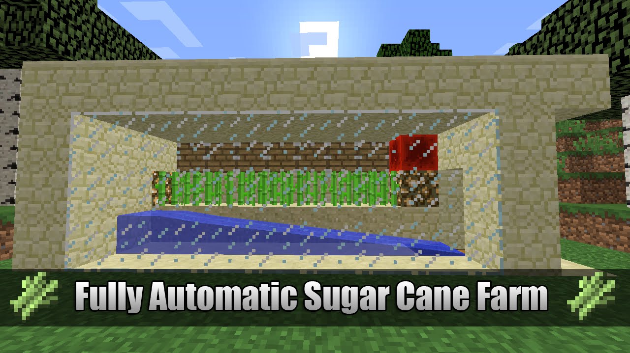 Efficient Auto Sugar Cane Farm Tutorial // 1.8 - 1.9 // Compact // Minecraft