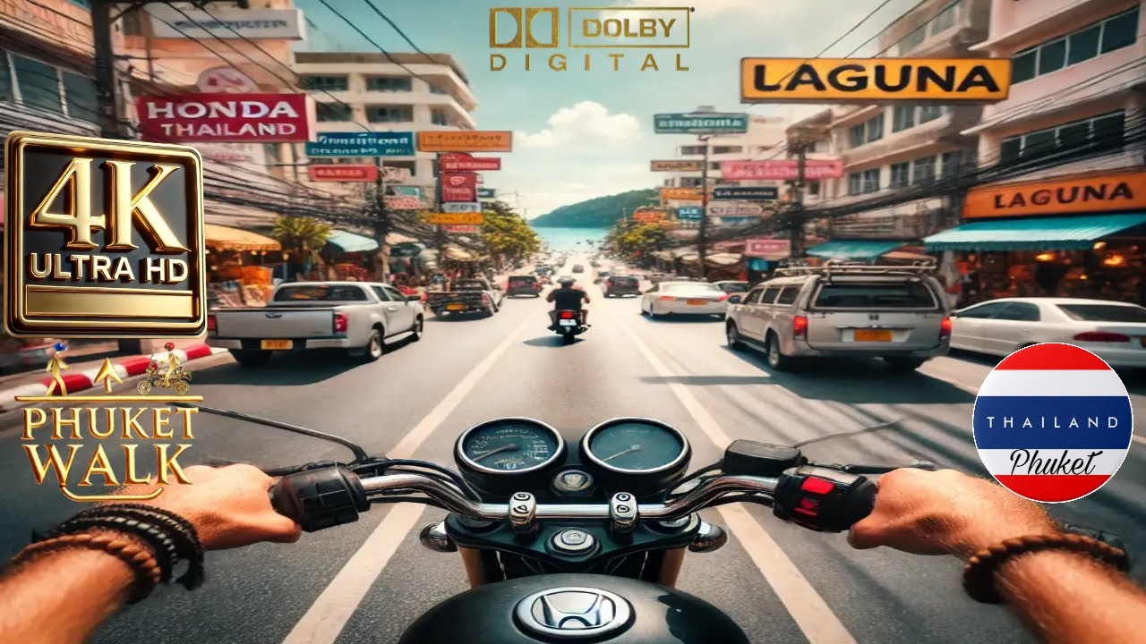 Phuket Walk: Thailand Phuket: Real Ride Experience | 4K | Motorcycle Ride: Honda Monkey ASMR Laguna