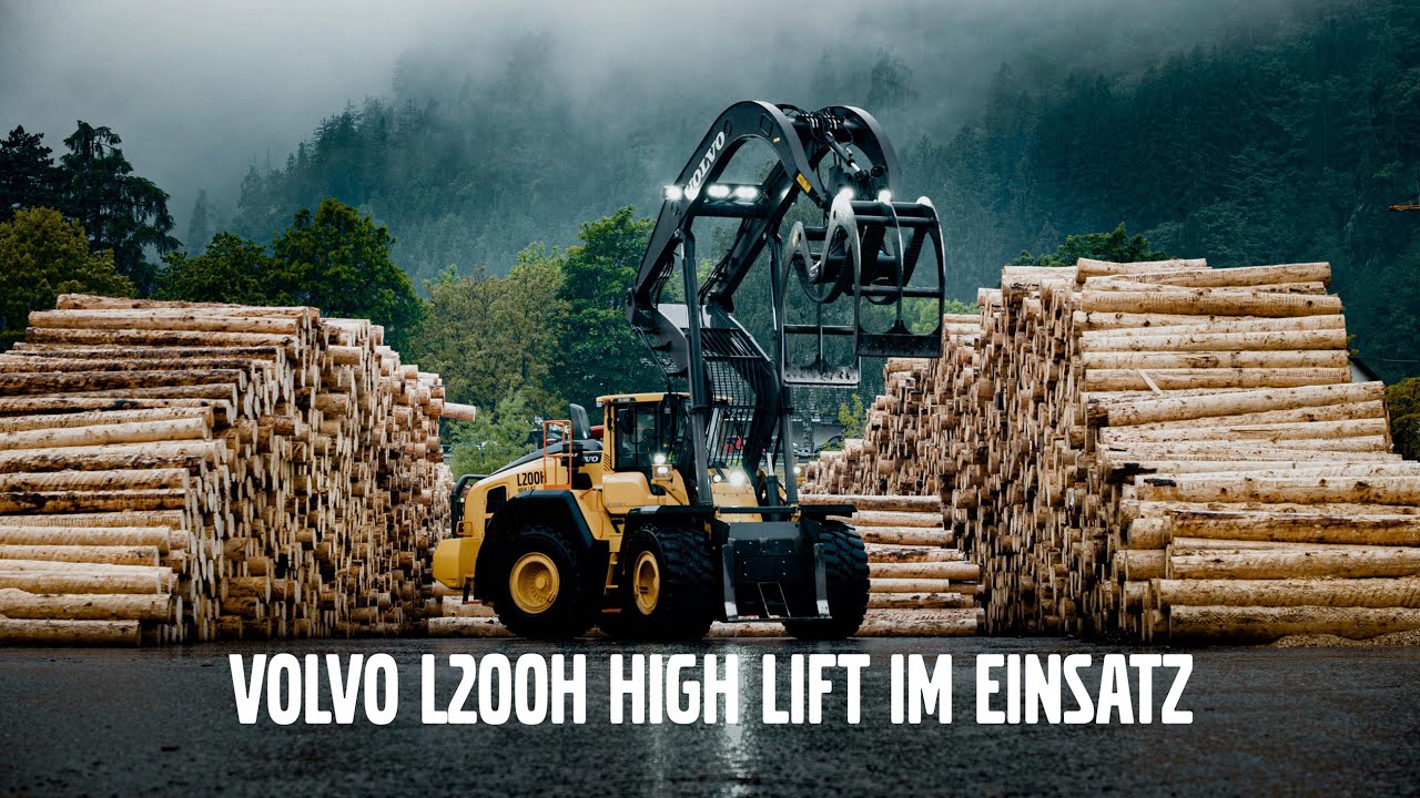 Volvo L200H High Lift zeigt seine Stärken am Rundholzplatz