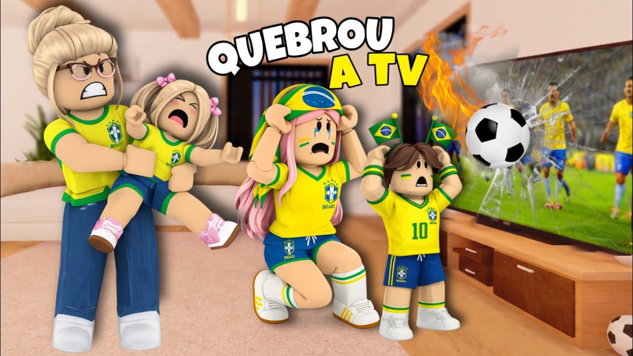 ROTINA NO DIA DO JOGO DO BRASIL NA COPA -  Family Roleplay ROBLOX
