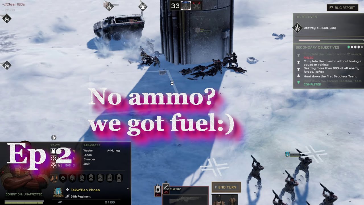 Menace - Expert Lets Play Ep 2 - Snow map - Running over pirates to save ammo:) - IED is dangerous