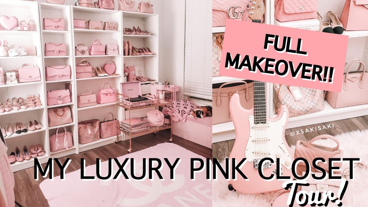 PINK LUXURY CLOSET ROOM TOUR!! ♡ My Luxury Walk In Closet and Beauty Room! ♡ xsakisaki
