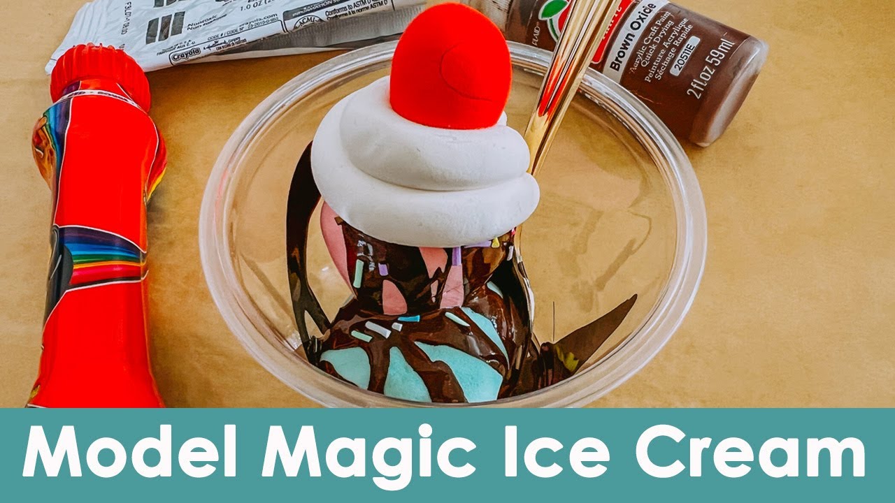 Model Magic Ice Cream Sundae Elementary Art Lesson Tutorial