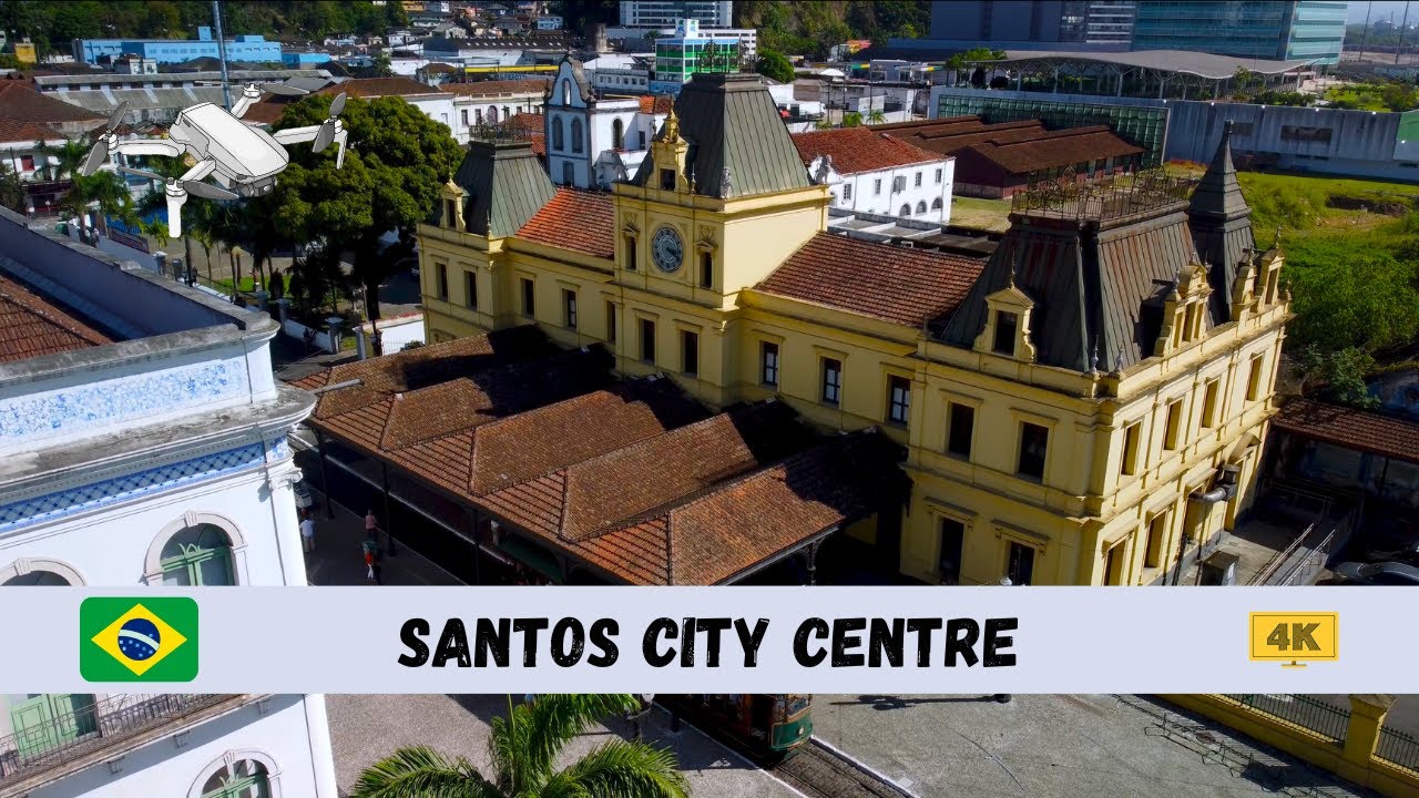 [4K] 🇧🇷 Santos City Centre - by drone 🇧🇷