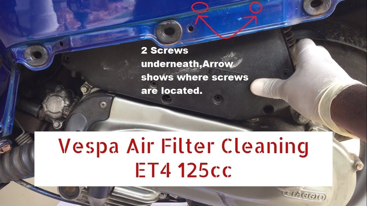 Vespa Air Filter Cleaning (HOW TO) ET4 125cc