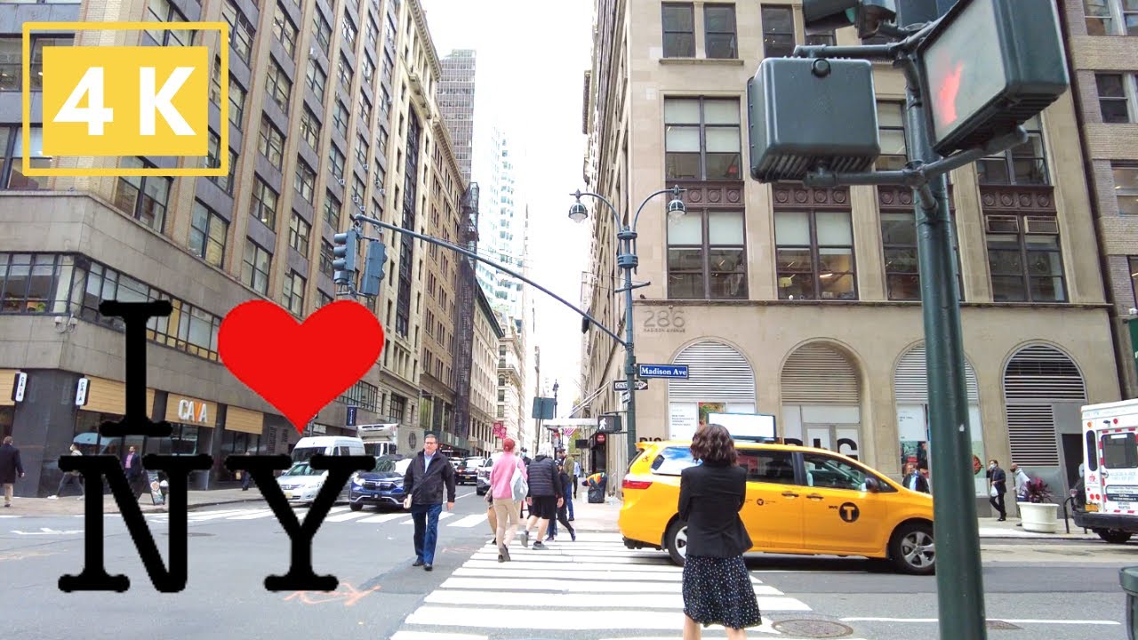 [4K] NYC Walking Tours | Park Ave, Grand Central, Bryant Park - Manhattan East to West on 40th St