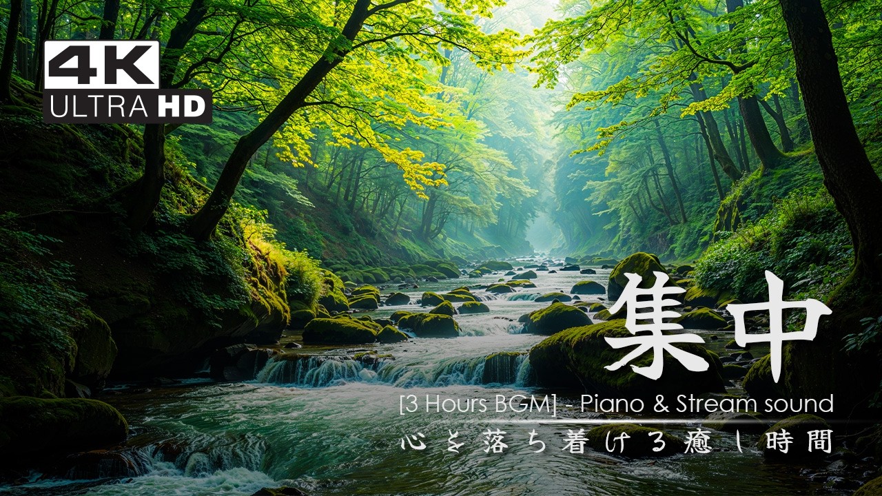 【Relax Piano BGM / Nature Sound】朝霧の森と優しい水のせせらぎ＋ピアノ｜心を落ち着ける癒し時間