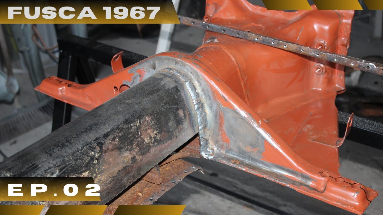 FUSCA 1967 - / Remoção da pintura, e inicio da funilaria do Chassi - EP. 02