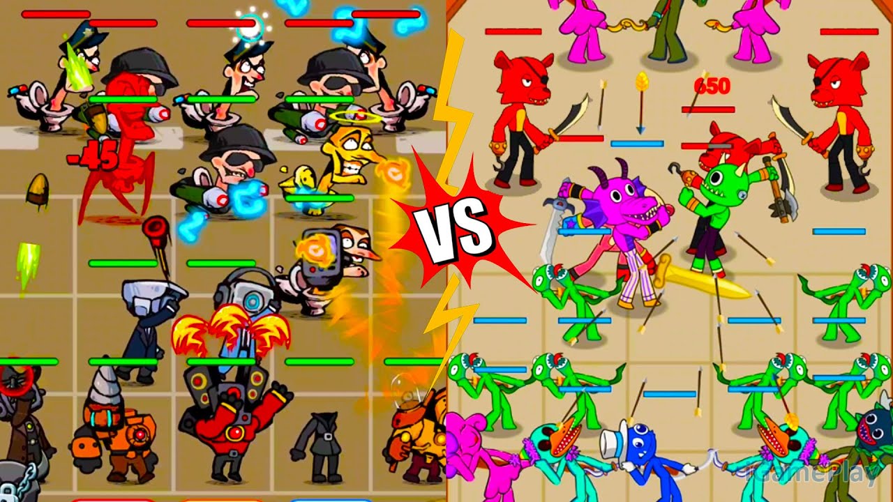 toilet Monster Merge Game Vs Merge Monster Friends, Merge Battle Gameplay