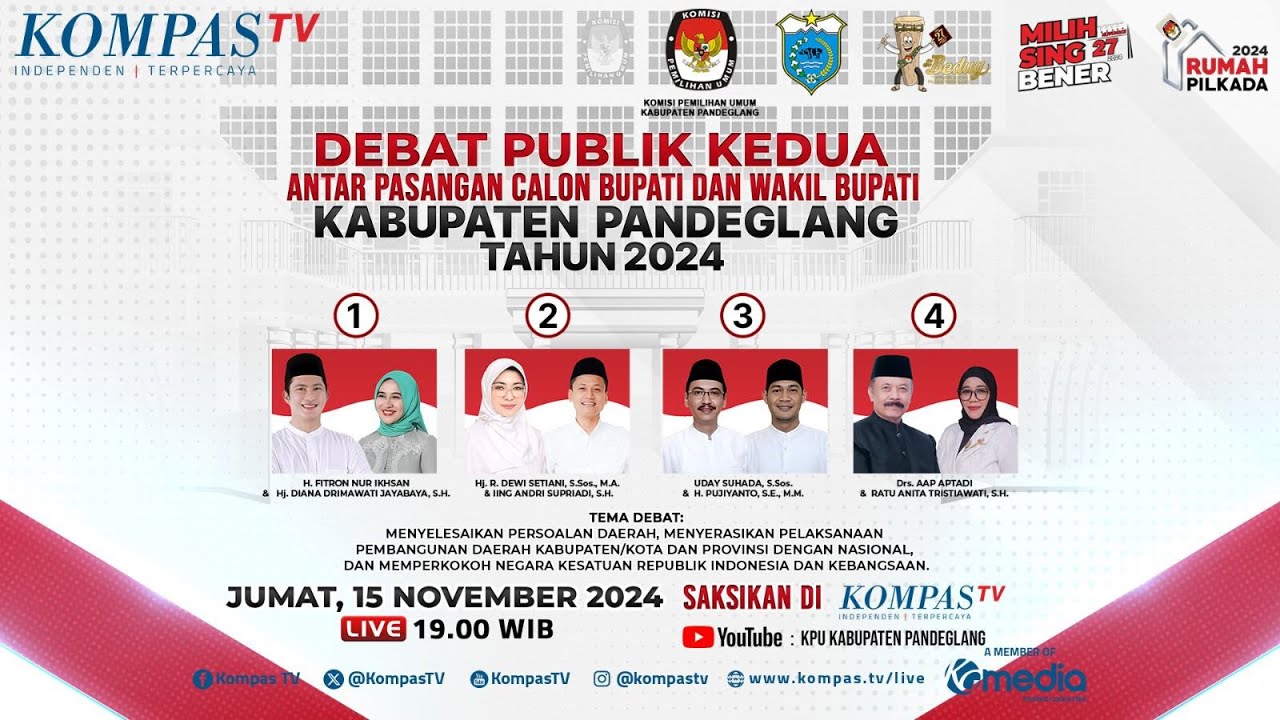LIVE - Debat Calon Bupati dan Wakil Bupati Kabupaten Pandeglang 2024