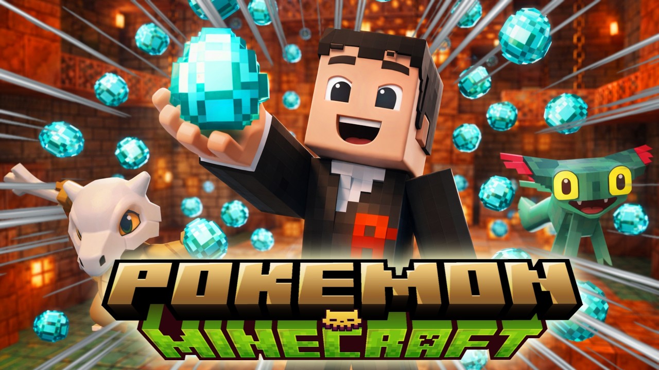 NO ES NORMAL la cantidad de DIAMANTES que encontré…  | Pokémon \ Minecraft #4