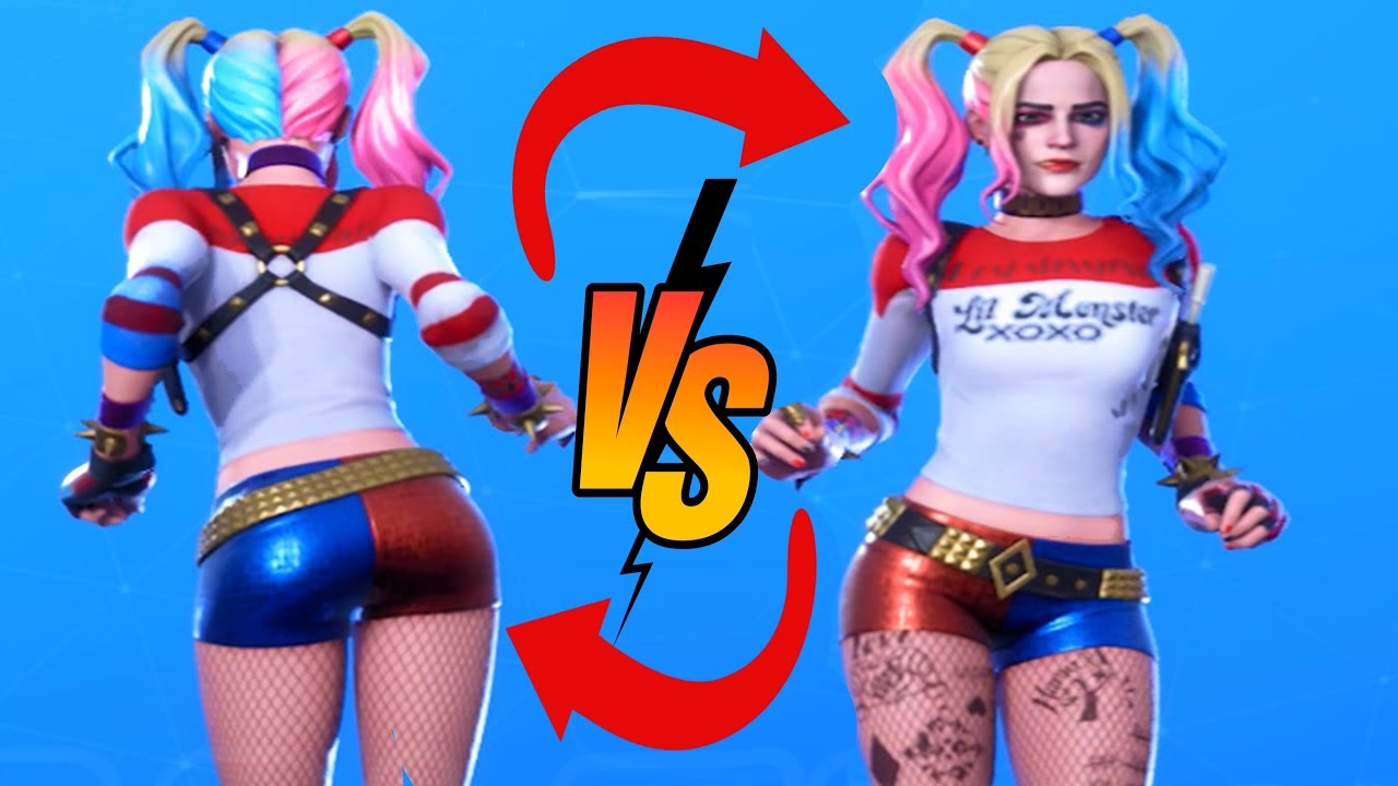 Harley Quinn Front VS Back 100% IN SYNC! All Dance Emotes Fortnite Season 1-12 (Chapter 2, Season 2)