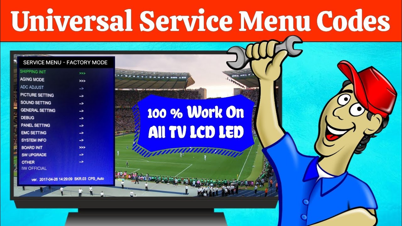 Universal Service Menu Codes For All Televisions & LVD TV's | TV Service Mode | Fix Keys Lock On TV