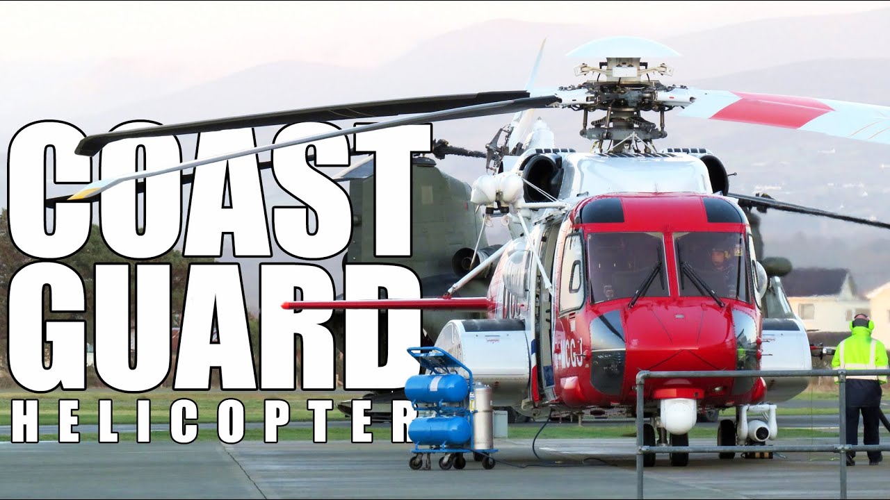 Coastguard Helicopter Landing at Caernarfon Airport - (G-MCGJ - Sikorsky S-92)