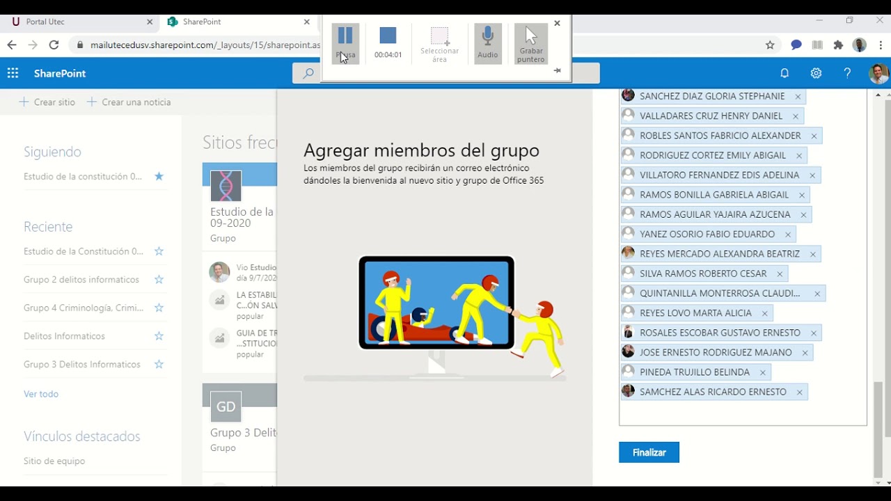 Crear Grupo de Teams con el listado de correos