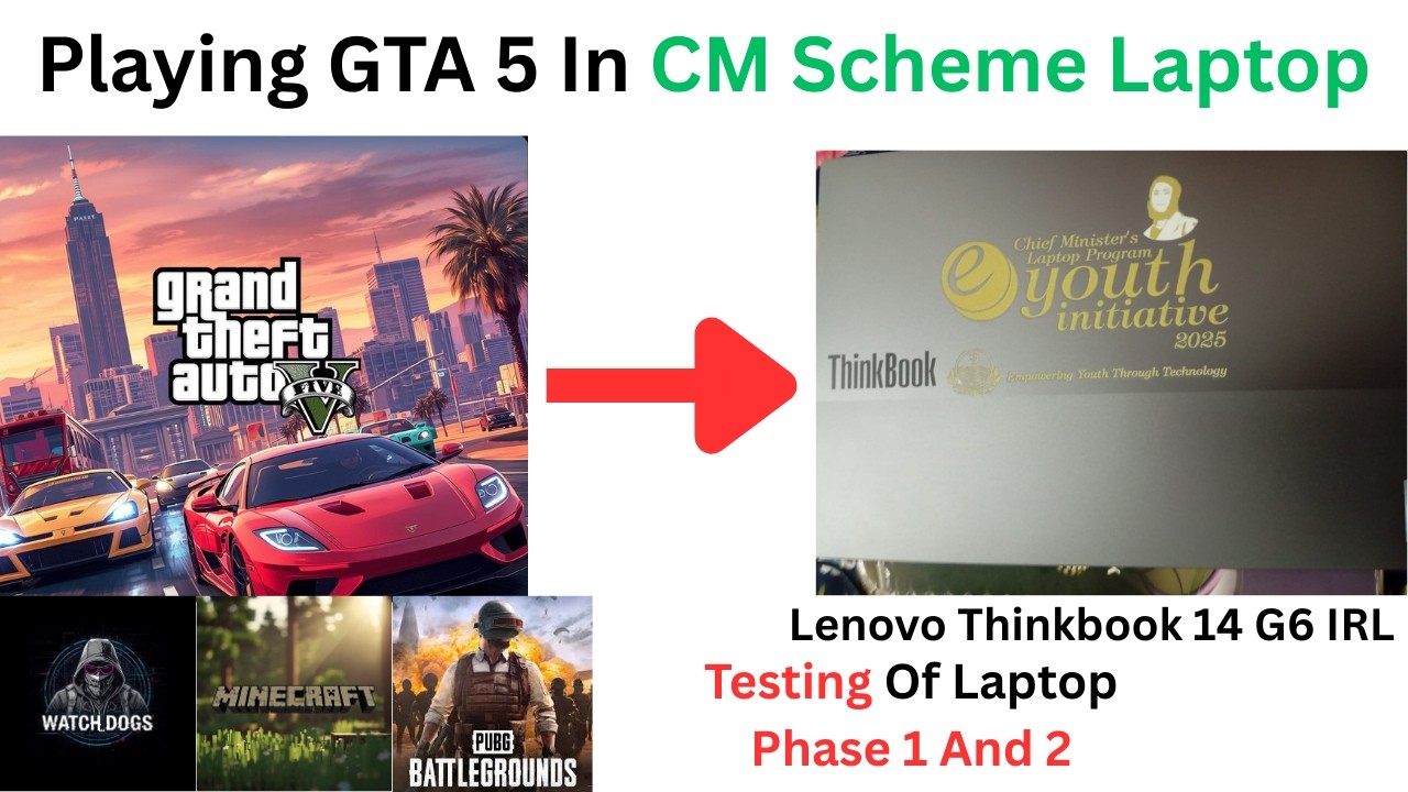 Playing GTA V On CM Scheme Laptop | CM Laptop Scheme | New Government Laptop Gaming Test