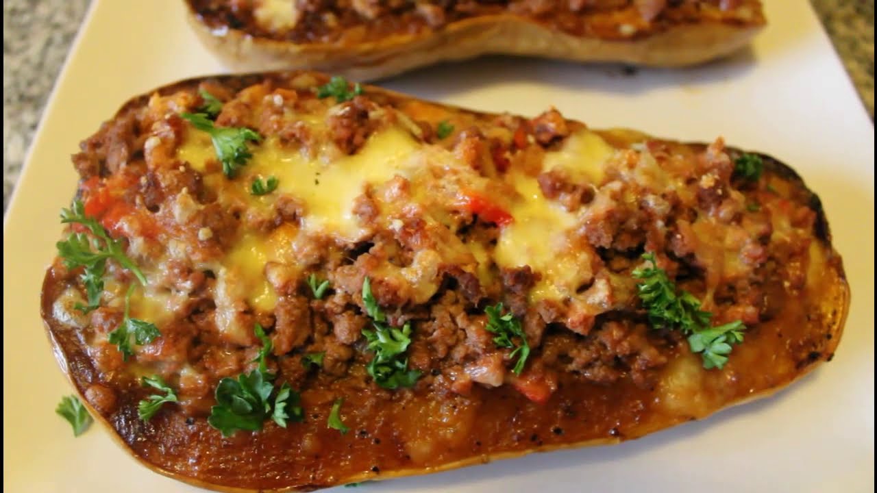 Stuffed Butternut Squash with Minced Beef