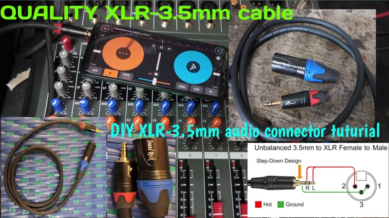 DIY XLR male to 3.5mm audio jack connector tuturial quality cable and connectors